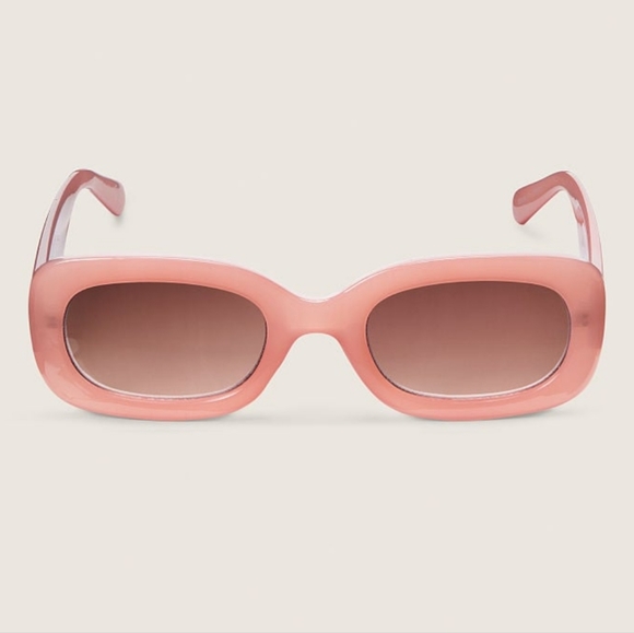PINK Victoria's Secret Accessories - 💖 Victoria's Secret PINK RETRO RECTANGLE SUNGLASSES Chalk Rose